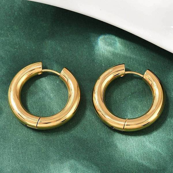 202 Stainless Steel Polishing Hoop Earrings