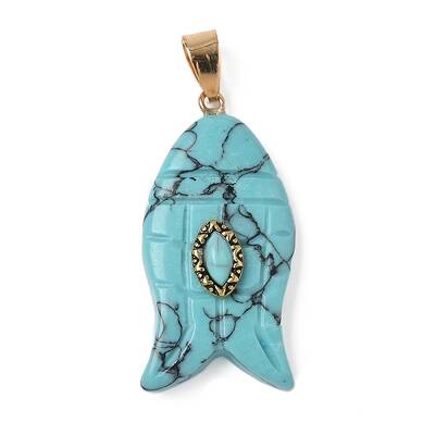 Synthetic Turquoise Carved Pendants