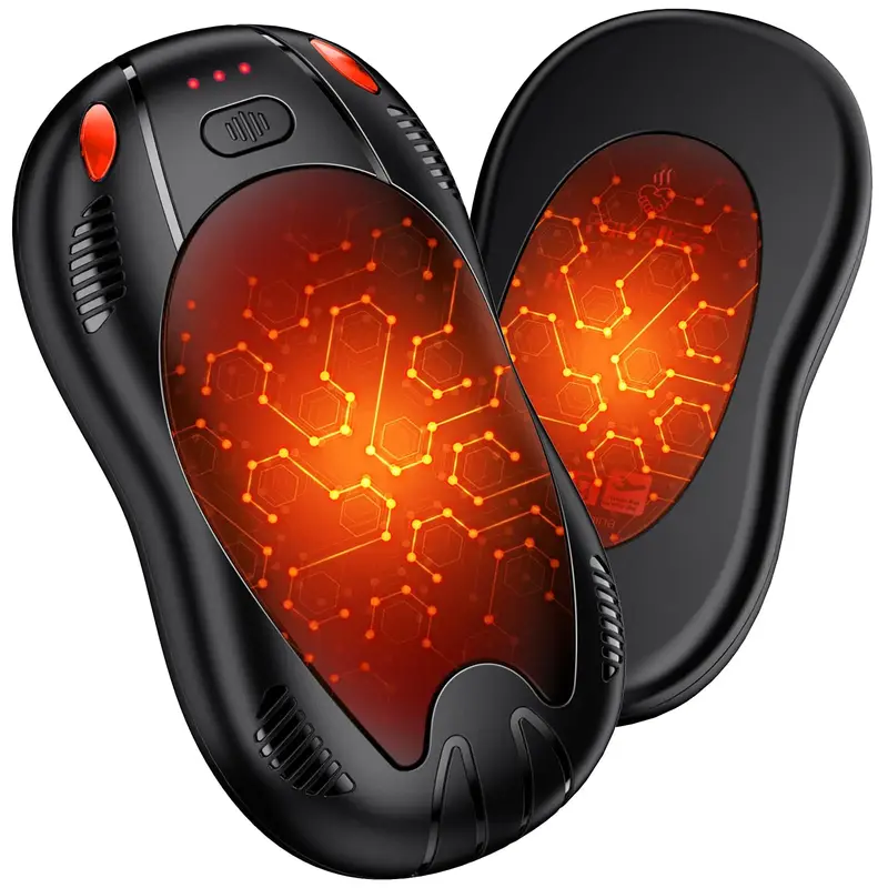 FANDLISS Rechargeable Hand Warmers 10000mAh 2 Pack with Double Side Heating 3 Levels Portable Pocket Heater for Work Outdoor ...