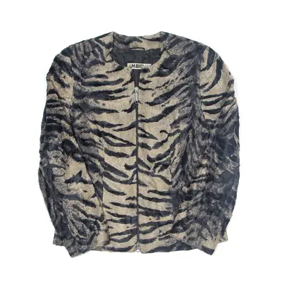AMBIENTE Cheetah Print Jacket Black Animal Print Womens S