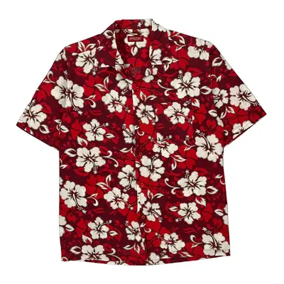 Skelton Hi Concept Hawaiian Shirt - Medium Red Cotton