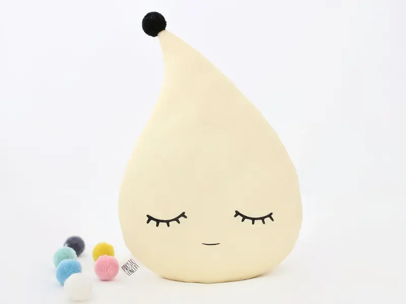 Pastel Yellow Raindrop Pillow
