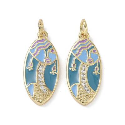 Real 18K Gold Plated Brass Micro Pave Cubic Zirconia Pendants