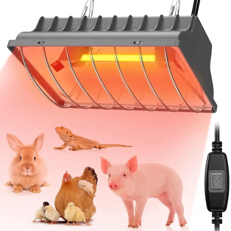 Chicken Coop Heater, Adjustable Hanging Height Chicken Coop Heater with 7.86ft Cord, Brooder Heating Plate & Heat Lamp for Li...