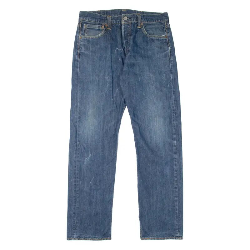 LEVI'S 501 Jeans Mens Blue Regular Straight Stone Wash W32 L32