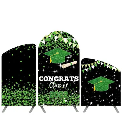 Aperturee Green Diamonds Theme Black Arch Backdrop Kit For 2022 Grad | Diy Round Arch Backdrop | Chiara Wall Backdrop Diy | D...