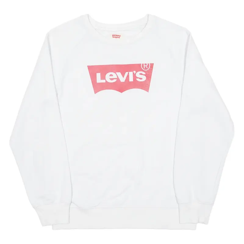 LEVI'S Boys Sweatshirt White Crew Neck L
