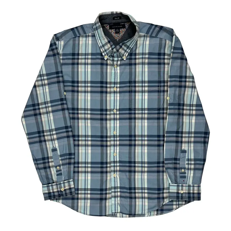 Checked Tommy Hilfiger Slim Fit Shirt - XL Blue Cotton