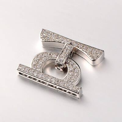 Brass Micro Pave Cubic Zirconia Fold Over Clasps