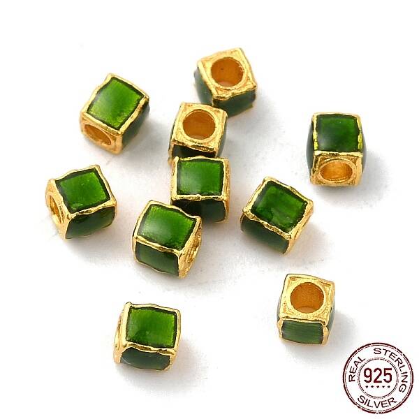 Matte Gold Color 925 Sterling Silver Beads