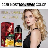 TOAE Hair Color Shampoo 3-in-1 Herbal Hair Color Shampoo Gray and Dark Hair Color Wine Red and Chestnut Brown and Grape Black...