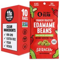 The Only Bean - Crunchy Roasted Edamame Beans (Sriracha) - Keto Snack, High Protein, Healthy Snacks, Low Carb, Gluten-Free & ...