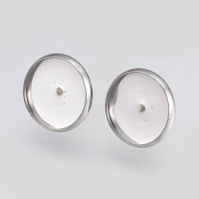Tarnish Resistant 304 Stainless Steel Earring Cabochon Settings