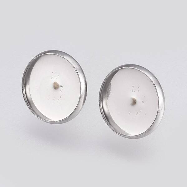 Tarnish Resistant 304 Stainless Steel Earring Cabochon Settings