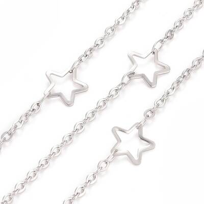 Tarnish Resistant 304 Stainless Steel Star Link Cable Chains