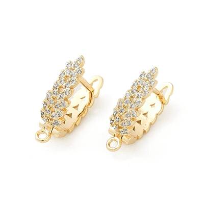 Brass with Cubic Zirconia Stud Earrings Finding