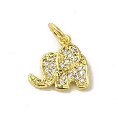Real 18K Gold Plated Brass Pave Cubic Zirconia Pendants