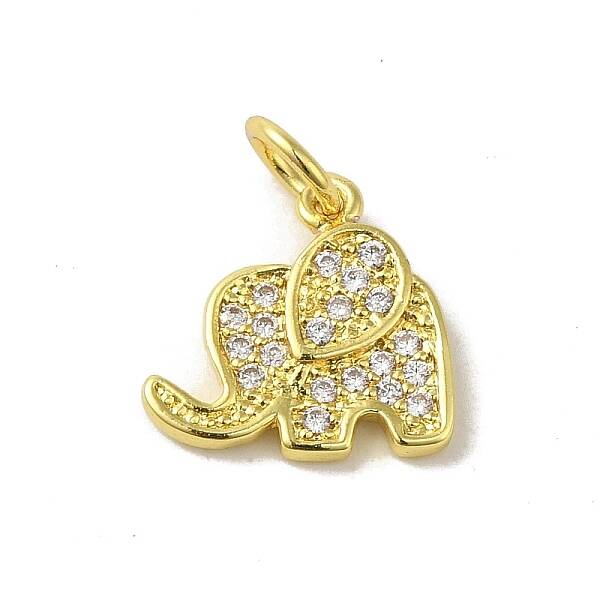 Real 18K Gold Plated Brass Pave Cubic Zirconia Pendants