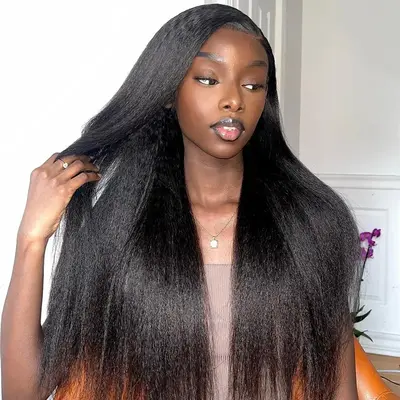 Kinky Straight Wear Go Wig HD Lace Front 180% Density Glueless Wig |