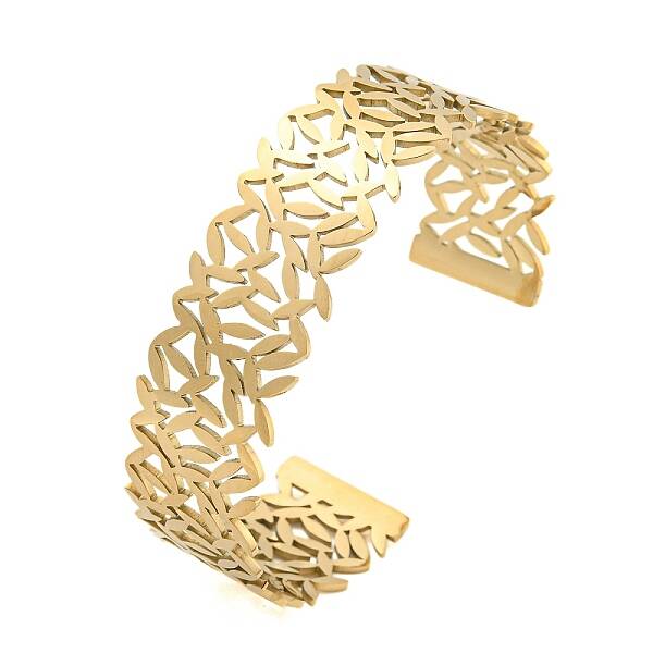 Ion Plating(IP) 304 Stainless Steel Hollow Open Cuff Bangles