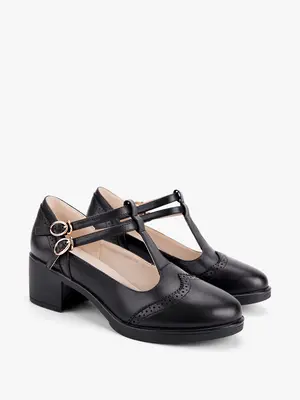 Women‘s Classic T-Strap Leather Shoes
