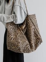 Women's Fashion Leopard Pattern Tote Bag, Gifts for Wife, Large Capacity Shoulder Bag for Daily Used, Casual Trendy Versatil...