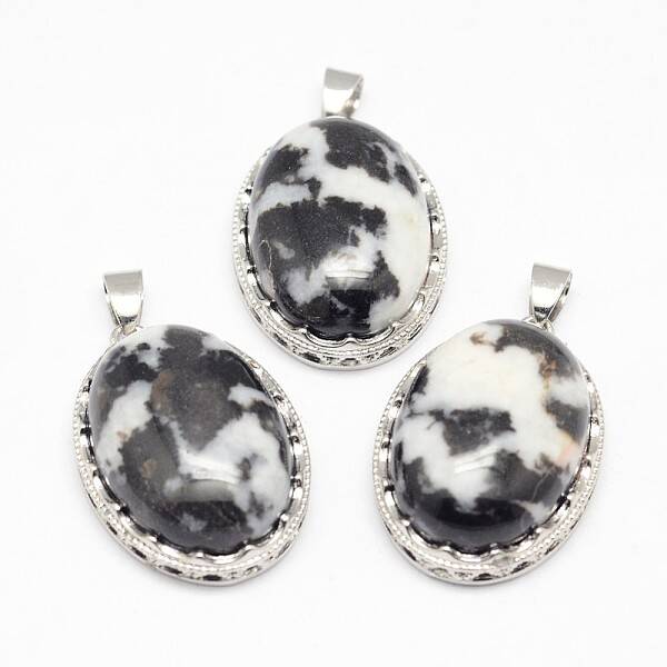 Natural Zebra Jasper Pendants