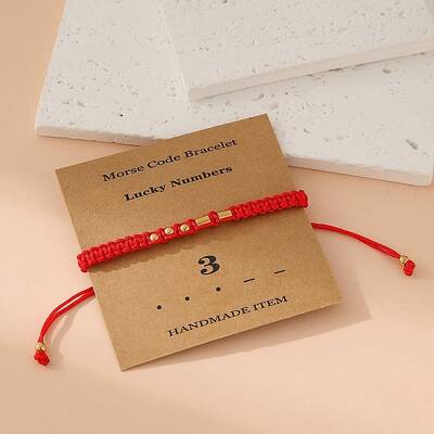 Morse Code Style Stainless Steel Braided String Bracelets for Woman Men