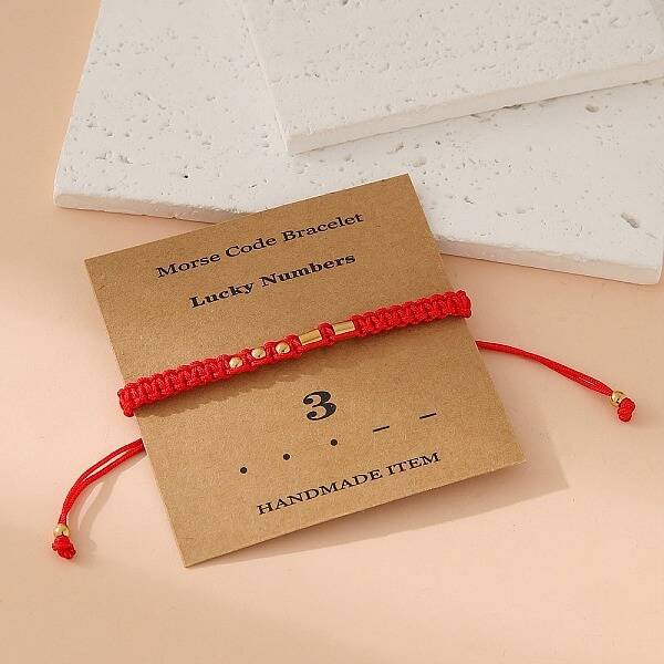 Morse Code Style Stainless Steel Braided String Bracelets for Woman Men