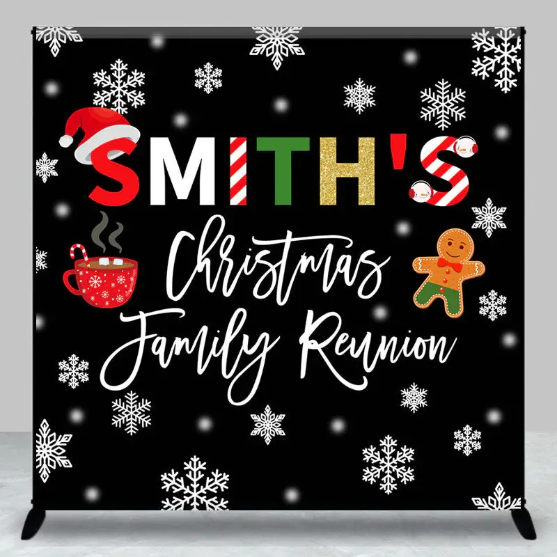 Christmas Vibe Custom Name Family Reunion Backdrop - Aperturee