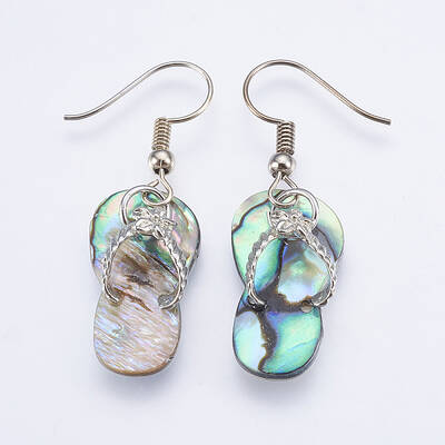 Natural Paua Shell/Abalone Shell Dangle Earrings