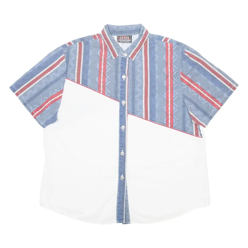 OZARK MOUNTAIN Mens Shirt White Striped XL
