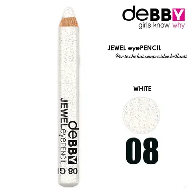 Debby Jewel Eye Pencil 08 White Glitter
