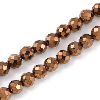 Electroplated Synthetic Non-magnetic Hematite Beads Strands