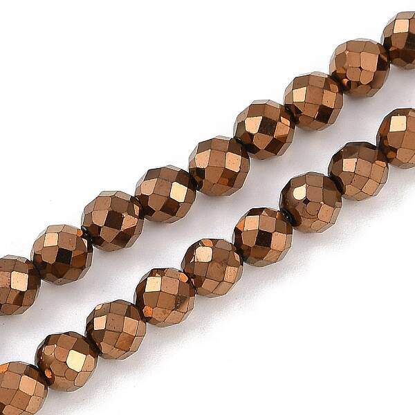 Electroplated Synthetic Non-magnetic Hematite Beads Strands