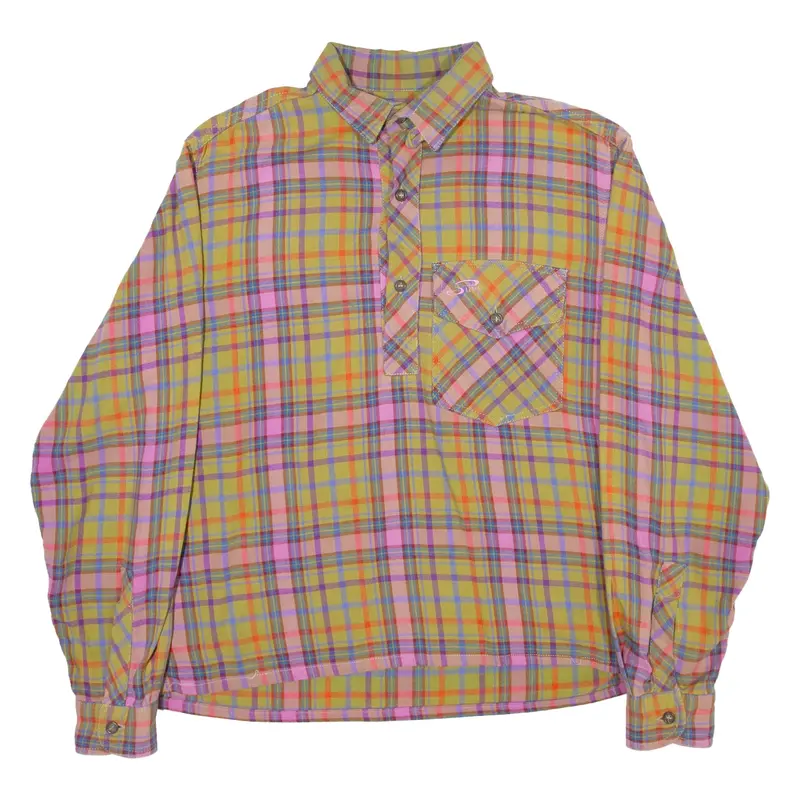SYLVY Womens Shirt Green Check Long Sleeve M