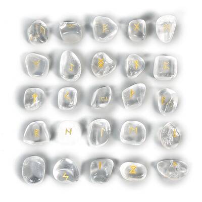 Natural Quartz Crystal Rune Stones