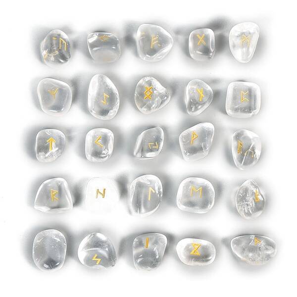 Natural Quartz Crystal Rune Stones