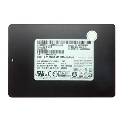 MZ7LN512HCHP-000L1 Samsung Enterprise PM871 Series 512GB Triple-Level Cell SATA 6Gb/s Mainstream Endurance 7mm 2.5-Inch Solid...