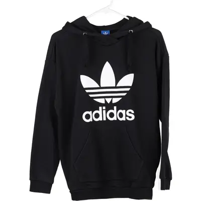 Adidas Spellout Hoodie - Medium Black Cotton Blend