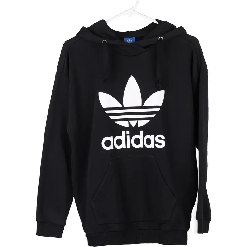 Adidas Spellout Hoodie - Medium Black Cotton Blend