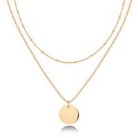 PAVOI 14K Gold Plated Women's Minimalist Layered Coin Pendant Necklace