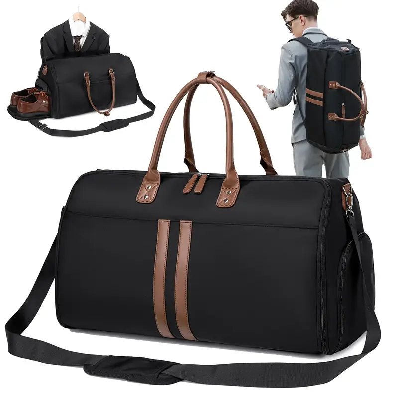 Travistar Travel Garment Bags Men Women Carry on Duffle Bag, Large Foldie Suit Bag Expandable 4 in 1 Hanging Suitcase Overnig...