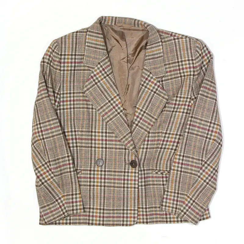 Blazer Jacket Brown Striped Womens M