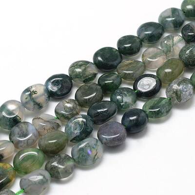 Natural Moss Agate Beads Strands