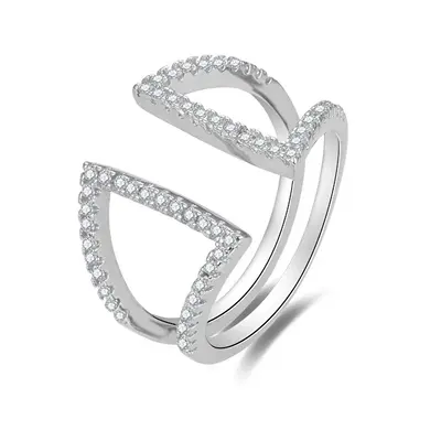 Beneto Silver ring with zirconia AGG473