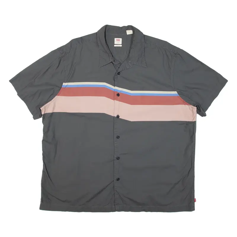 LEVI'S Relaxed Fit Mens Shirt Grey Striped XL