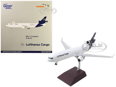 McDonnell Douglas MD-11F Commercial Aircraft Lufthansa Cargo White with Blue Tail Gemini 200 - Interactive Series 1/200 Dieca...