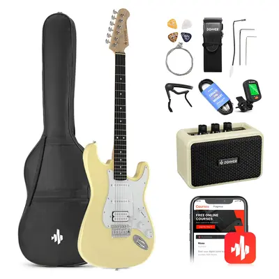 Donner DST-100 HSS Electric Guitar Kit - Ivory White