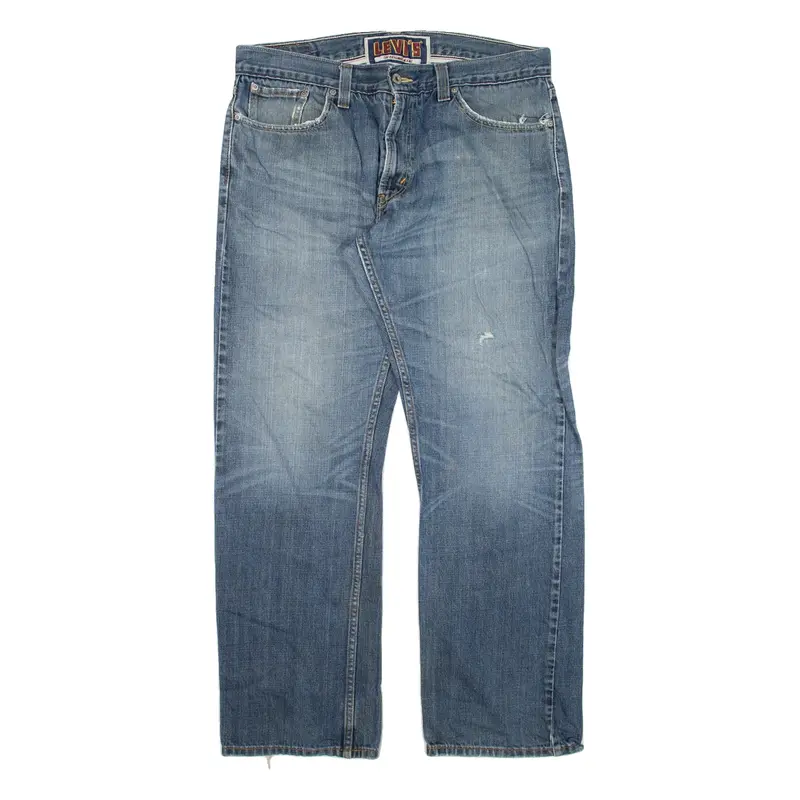 LEVI'S 514 Jeans Distressed Mens Blue Slim Straight W34 L30